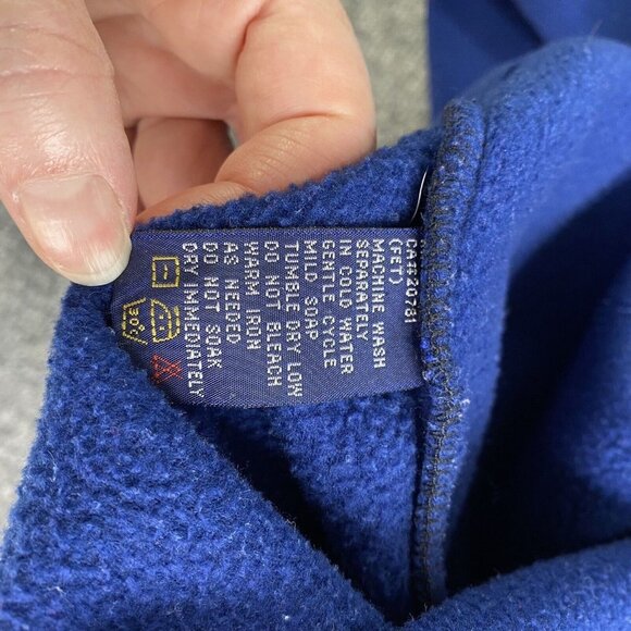 Vtg Tommy Hilfiger Outdoor Mens XL Jacket Striped 1/4 Zip Fleece Spellout Hoodie - Picture 10 of 16